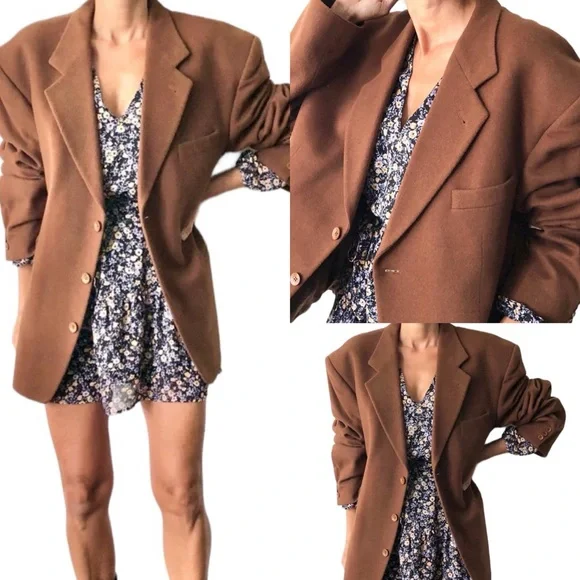 Vintage Boulevard Club Men’s Blazer Brown Sports Coat Wool Cashmere Size… - Picture 2 of 16